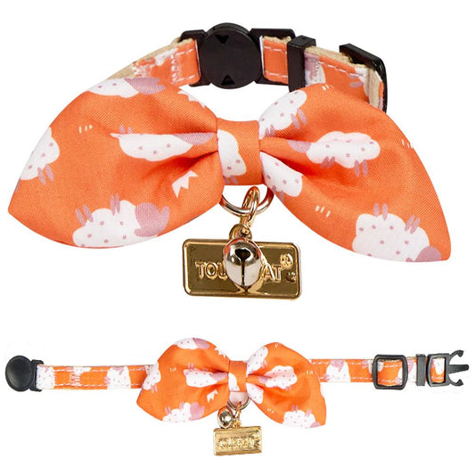 Touchcat  Shepherd Patterned Designer Cat Collar - Sunkist Orange