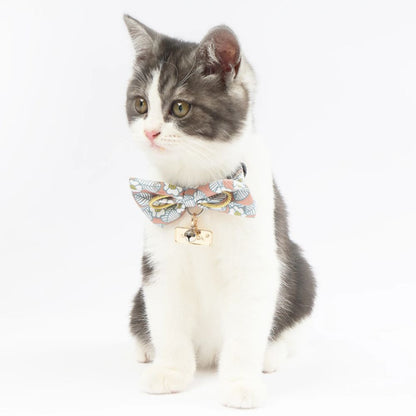 Touchcat  Floral Patterned Designer Cat Collar - Pink