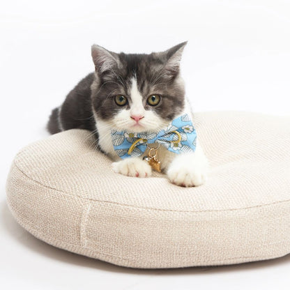 Touchcat  Floral Patterned Designer Cat Collar - Blue