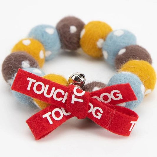 Touchcat  Pom-Pom Patterned Designer Cat Neck Collar - Yellow