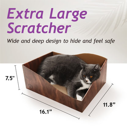 Hideaway Cat Scratcher Box (Dark Cherry)