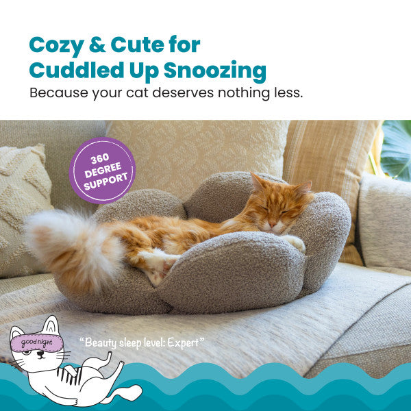 Purrfect Petals Cat Bed Tan 21