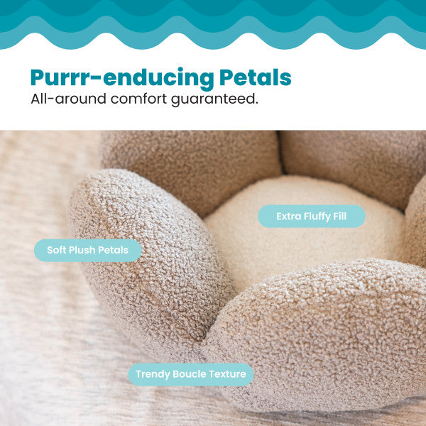 Purrfect Petals Cat Bed Tan 21
