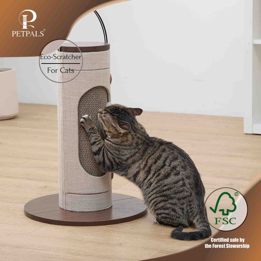 PetPals 20" Tall Eco-Scratcher -  Corrugated Cardboard