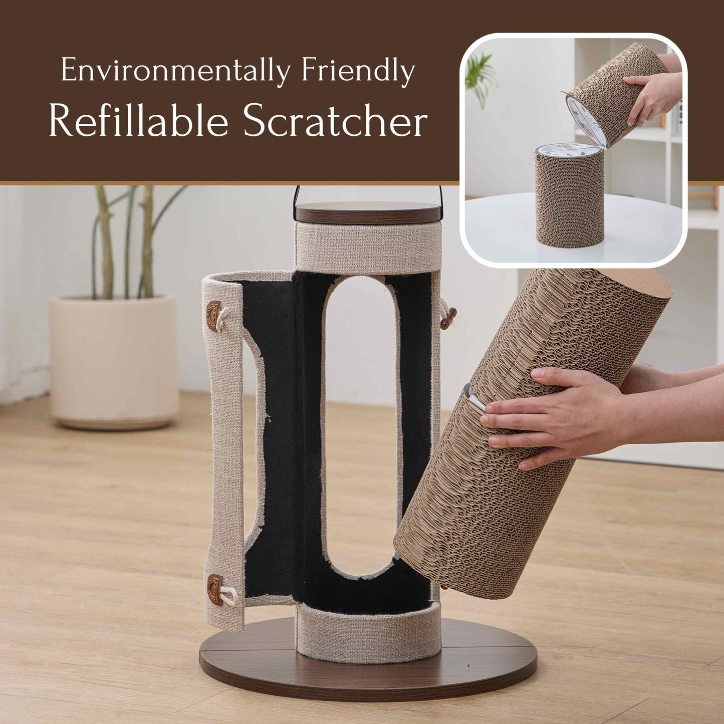 PetPals 20" Tall Eco-Scratcher -  Corrugated Cardboard
