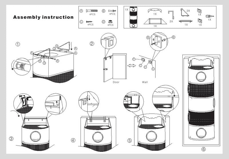 All-in-One Portable Cat Activity Tower (Four Storey)