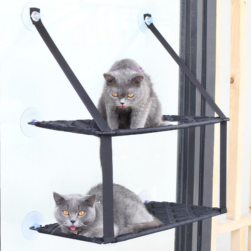 Pet Life 'Cat Laze'  Suction Cupped Dual-Leveled Kitty Cat Lounger