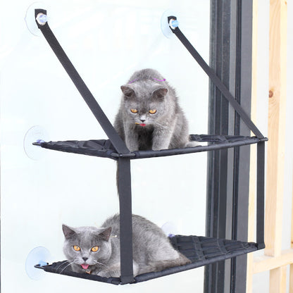 Pet Life 'Cat Laze'  Suction Cupped Dual-Leveled Kitty Cat Lounger