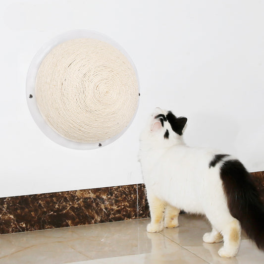Pet Life 'Stick N' Claw' Sisal Rope and Toy Suction Cup Circular Cat Scratcher