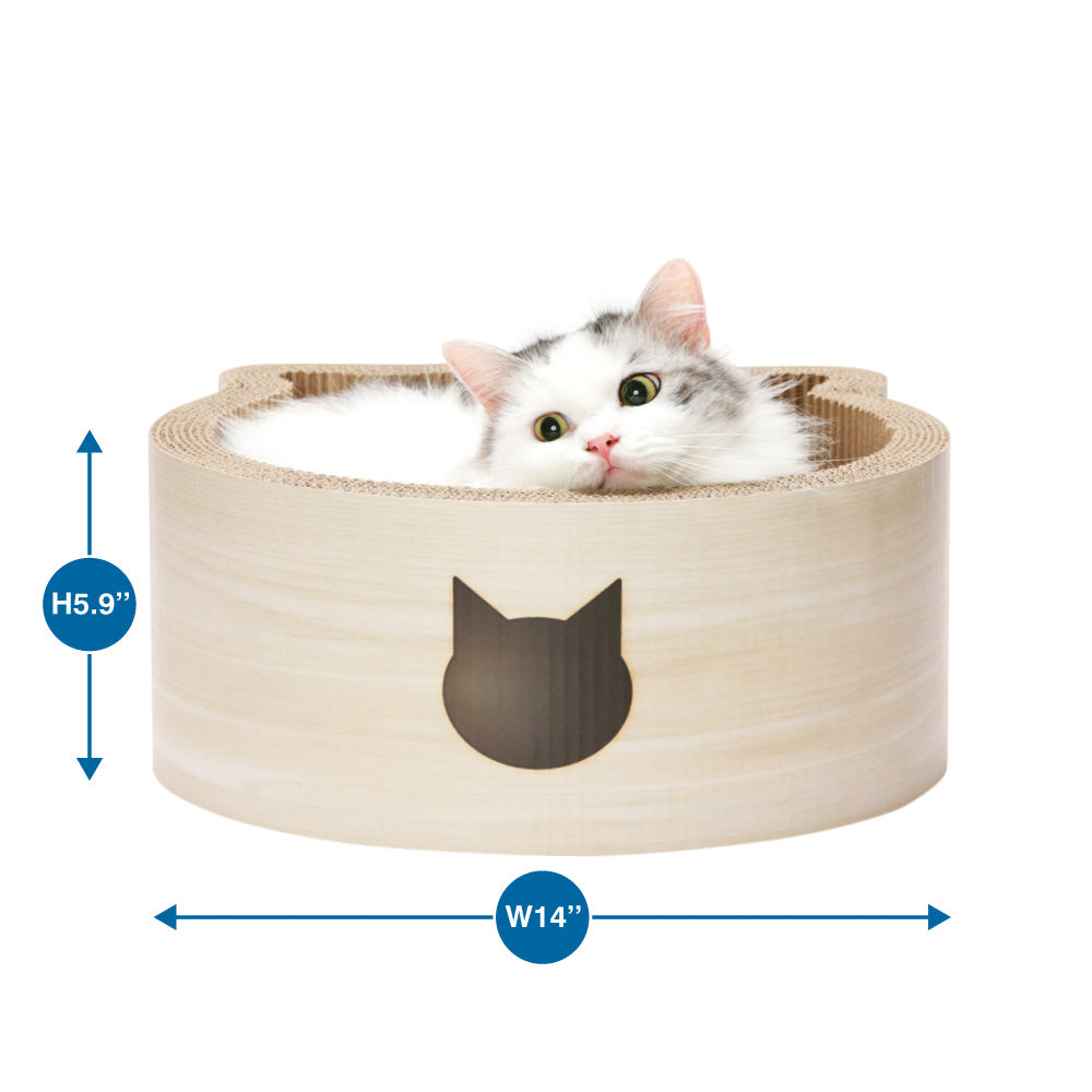 Cat-headed Scratcher Bed (Birch) - Medium