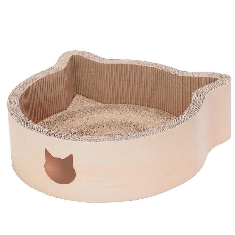 Cat-headed Scratcher Bed (Birch) - Large