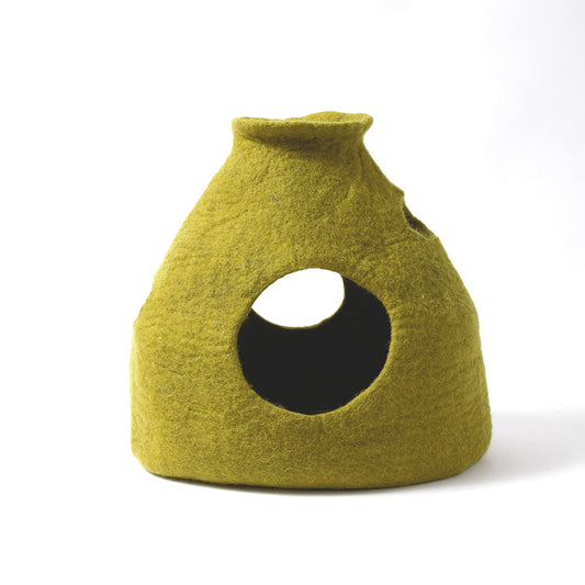 Wool Pet Cave, Purr-a-Boo, Green