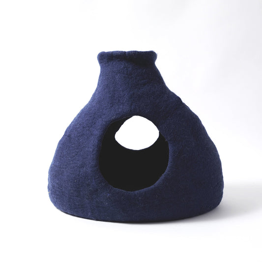 Wool Pet Cave, Purr-a-Boo, Navy