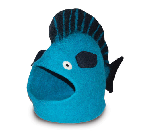 Wool Pet Cave, Fish, Turquoise