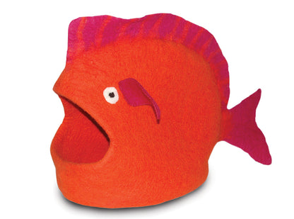 Wool Pet Cave, Fish, Orange
