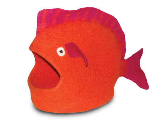 Wool Pet Cave, Fish, Orange