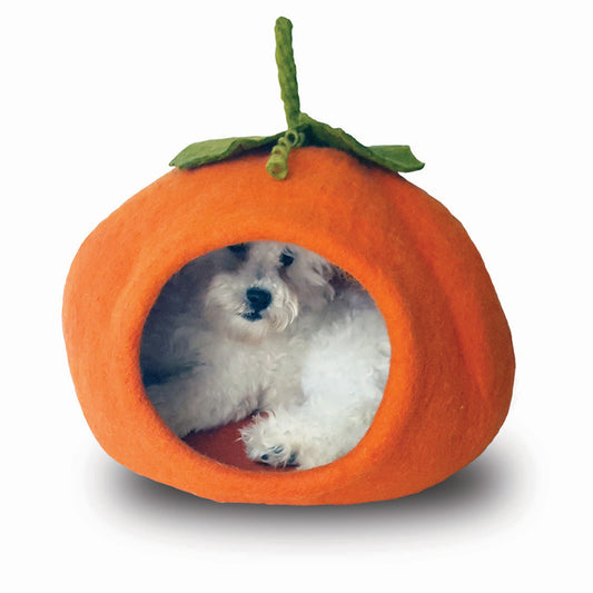 Wool Pet Cave, Pumpkin, Orange