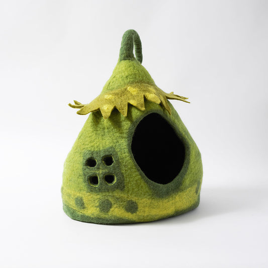 Wool Pet Cave, Fairy House, Green