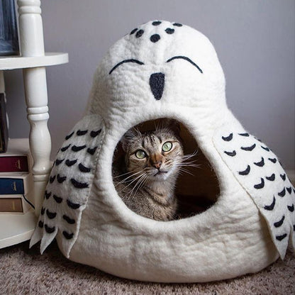 Wool Pet Cave, Owl, Snowy
