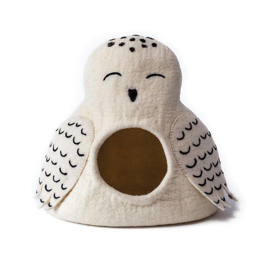 Wool Pet Cave, Owl, Snowy