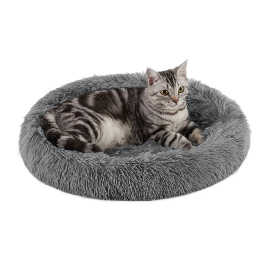 Calming Oval Cat Bed, Grey, 21X19