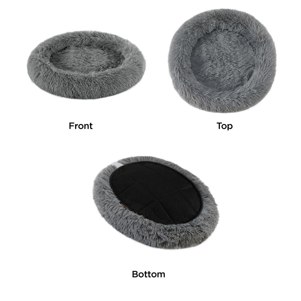 Calming Oval Cat Bed, Grey, 21X19