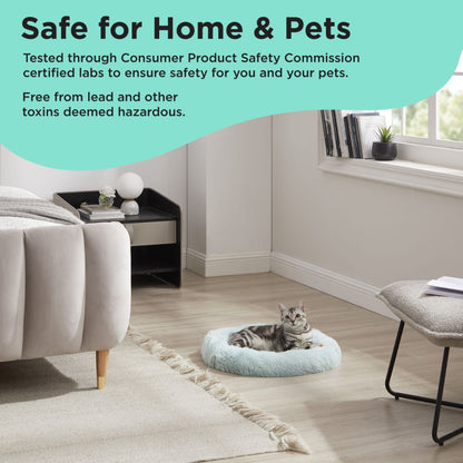 Calming Oval Cat Bed, Baby Blue, 21X19